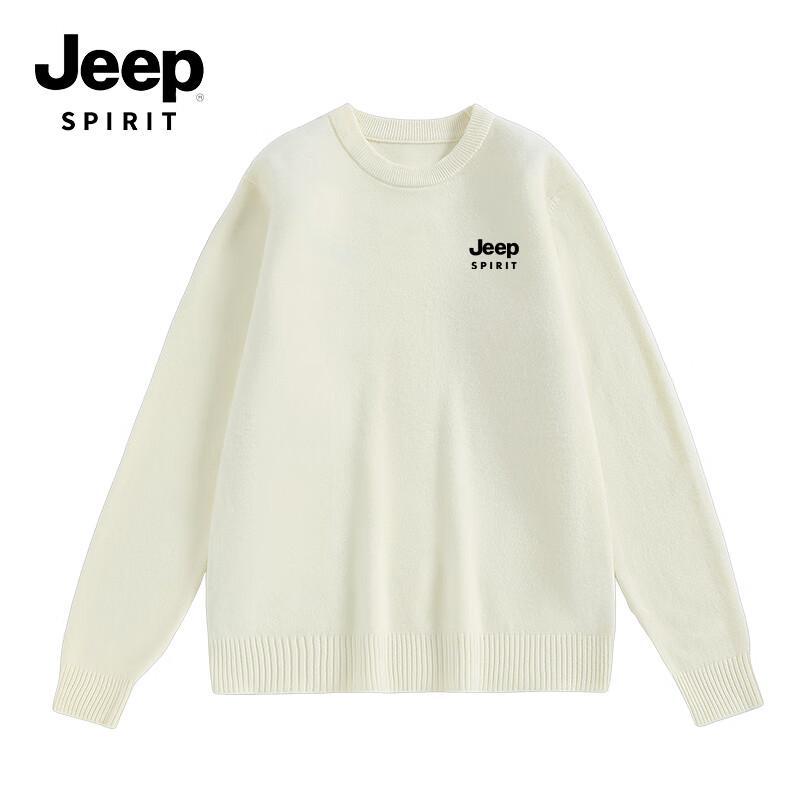 JEEP SPIRIT Men's Winter Heavyweight Round Neck Wool Blend Sweater