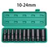 1/2 Inch Drive 6-Point Impact Socket Set 10-Piece Metric Sizes 8mm to 24mm Carbon Steel with Hard Storage Box for Mechanics