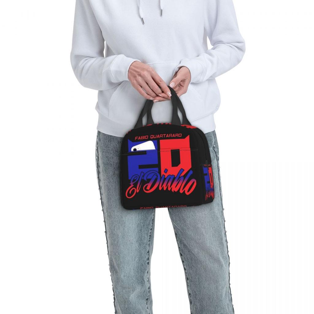 Fabio Quartararo El Diablo Number 20 Insulated Lunch Bag for Women Kids Leakproof Food Boxes Thermal Lunch Box Tote