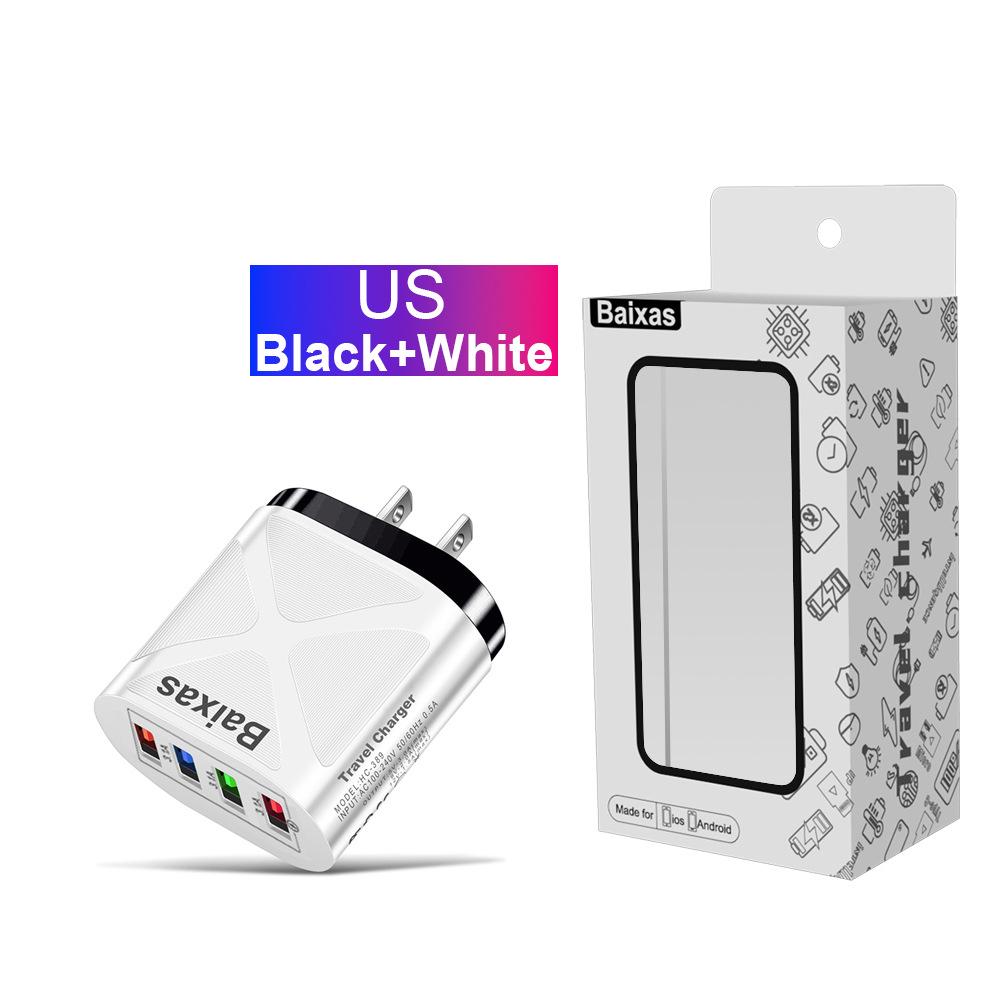 Многопортовое быстрое зарядное устройство 4 USB 5V/2.4A - Вилка AU/EU/UK/US
