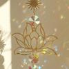 1 шт. Подвеска Suncatcher Gardening Crafts Golden Lotus AB Colorful Water Drop, хрустальное украшение