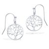 [R1528] - Silver 'Tree of Life' Silver Earrings (rhodium-plated) - 15 Mm