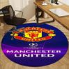 Manchester Football Pattern Round Rug, Indoor/Outdoor Mat, for Picnic, Gameroom, Bedroom, Office, Living Room, Home Decor Carpet, Birthday Gift