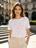 1pcs Fashion Leopard Heart Unisex Tshirts For Girls Funny Hearts Printing Short T Shirts For Unisex Tshirts Lady Tops Tees
