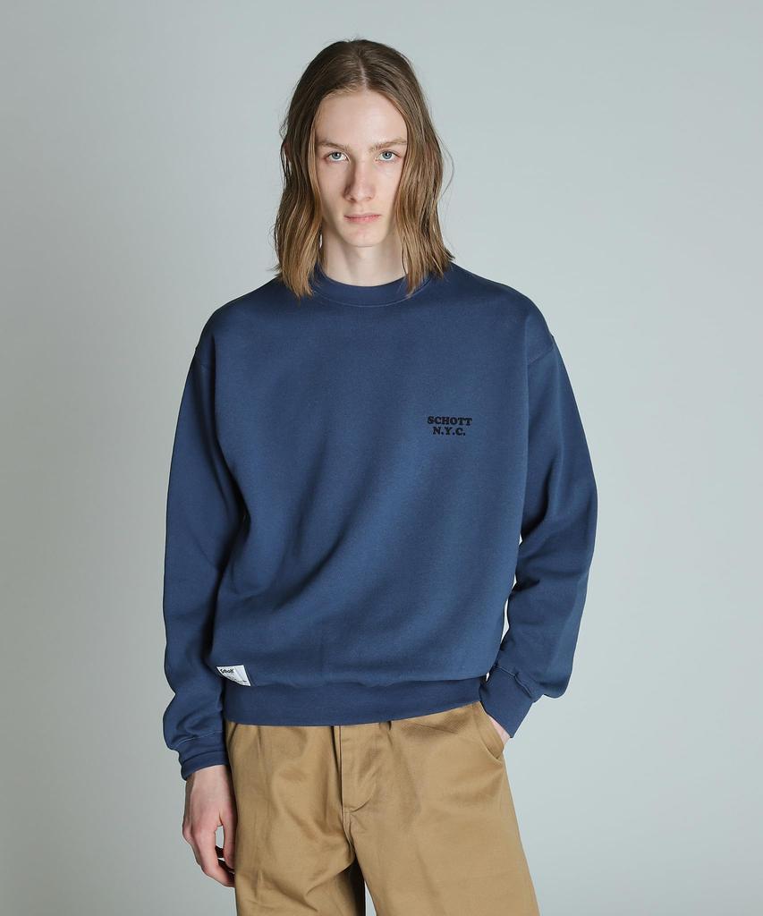 Худи Schott LIFE ON WHEELS CREW SWEAT, Мужское, Размер L (120), Темно-синий, 782-4232002