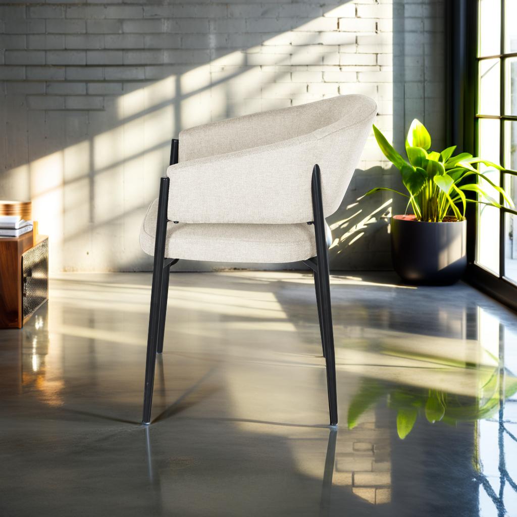 MILOS upholstered chair, light gray fabric