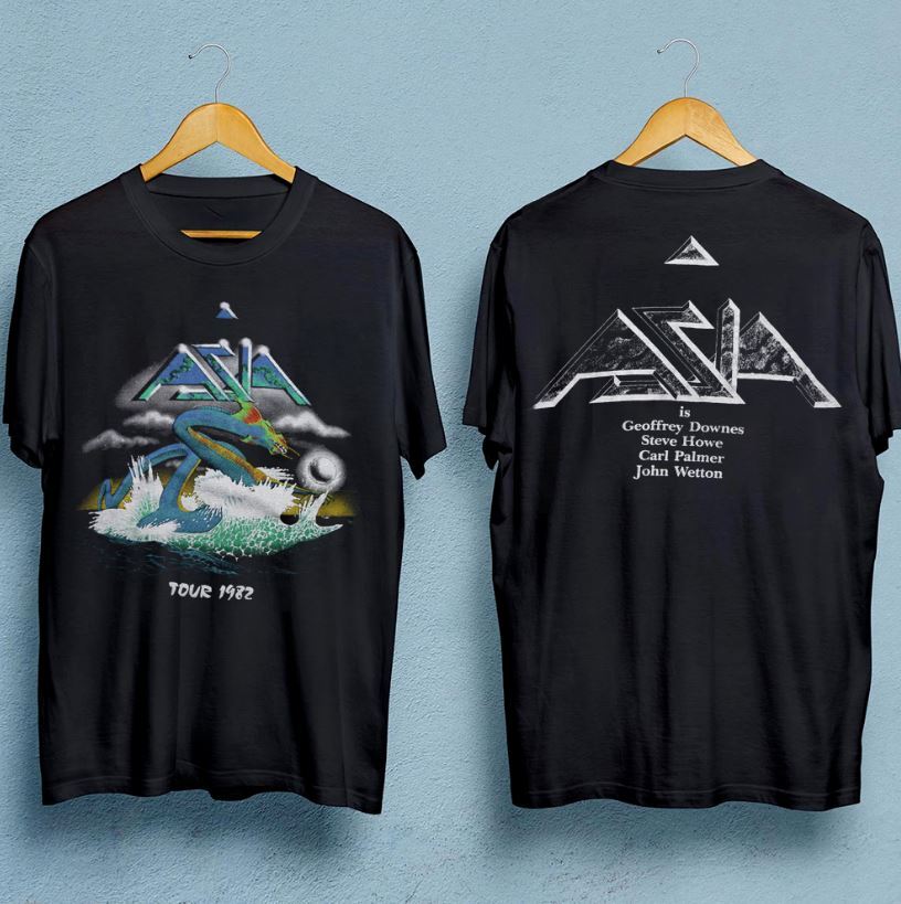 ASIA группа Тур Мужская футболка Двусторонняя Черная Унисекс Все размеры