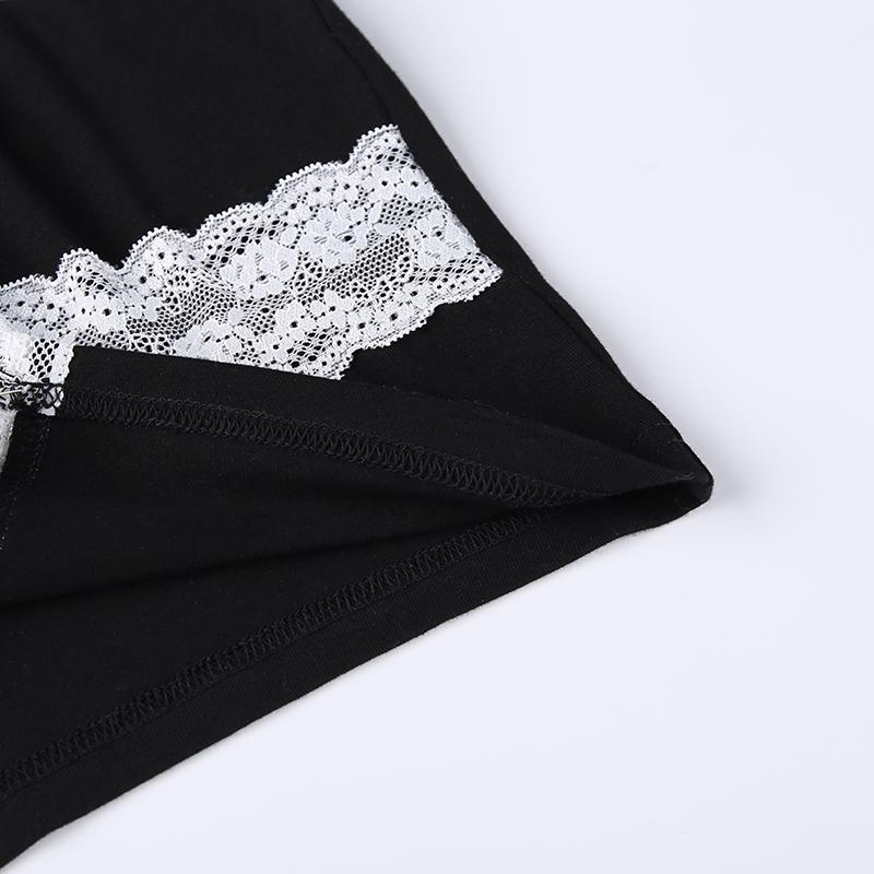 Готическая фея гранж кружева ажурные топы эстетичные сексуальные черные бретельки спагетти укороченные топы с открытой спиной Y2K уличная одежда панк топы