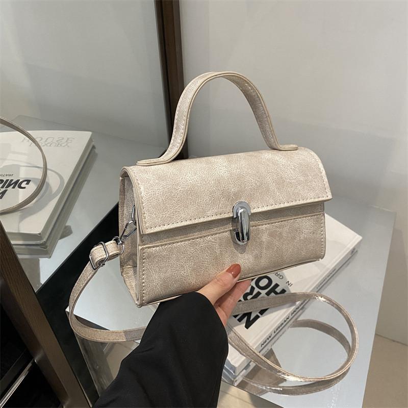 Chic Pu Leather Small Square Bag For Women 2024 Spring Fashion Trend Purse