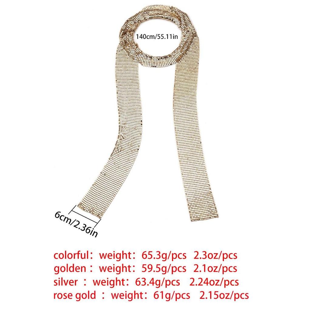 Алюминиевый сплав, вечерние, в стиле панк, эффектный блестящий шарф с блестками, женский коктейльный воротник, длинное колье