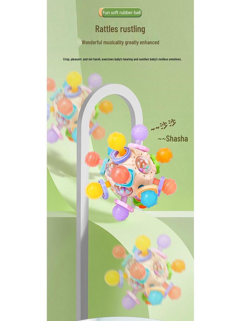 Infant Educational Puzzle & Teething Manhattan Atom Ball - Soothing Grip Toy for Babies