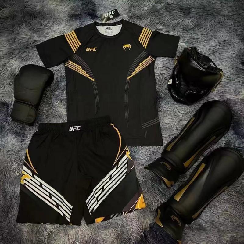 Boxing MMA BJJ Short Sleeve Shorts Set Training Fitness Workout