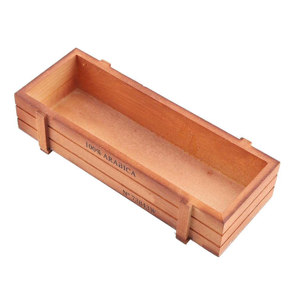 Винтажный Деревянный Цветочный Горшок Прямоугольный Ящик для Хранения на Рабочий Стол Дома