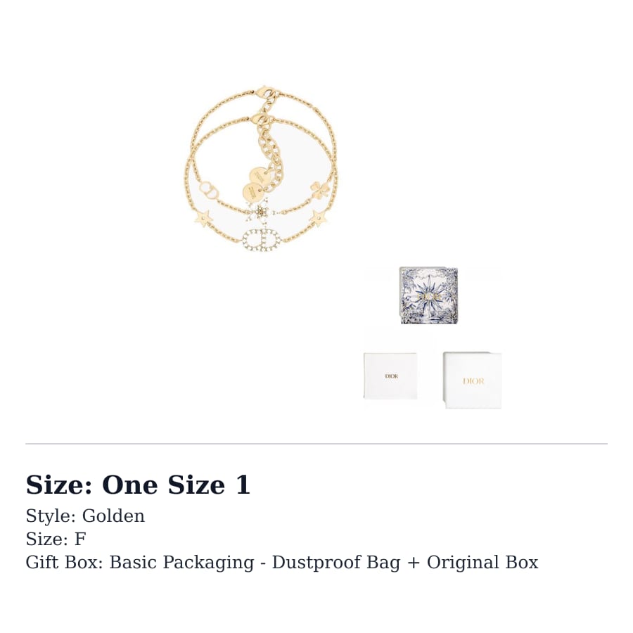 DIOR Gold Plated Bracelets Set Women's Gold B1039CDLCY-D301