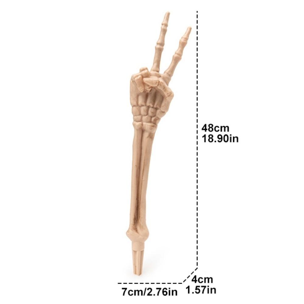 Spooky Decor Skeleton Gesture Lawn Stake Stable Halloween Decoration  Lawn Garden