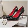 2023 Black Patent Leather Pointed Stiletto Heels - Autumn Collection