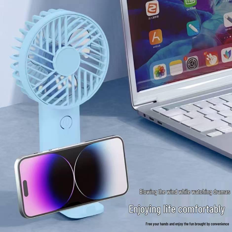 Portable Handheld Mini USB Fan with Phone Holder