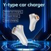 Быстрая зарядка 4 порта PD USB 240 Вт Супер автомобильное зарядное устройство Адаптер для телефона Type-C Быстрая зарядка в автомобиле для iPhone 14 15 Pro/Max Samsung