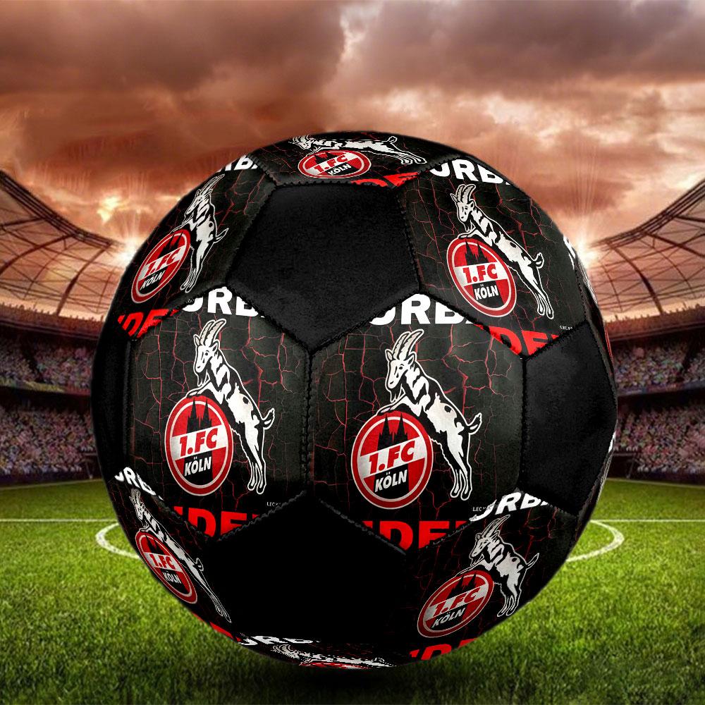 1PC FC KÖLN logo size 5 soccer ball PrahaIndoor Soccer Ball Colorful All Ages Machine Stitched PVC Competition Ready Durable High-Bounce