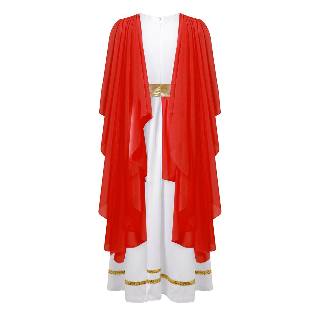 Kids Grecian Style Toga Dress Flowy Tulle Sleeveless Gown for Halloween Performance Costume