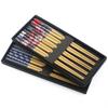 5Pair Japanese Style Non-slip Chopsticks Handmade Natural Wood Chopsticks Sushi Food Anti-scalding Multi Color Wooden Chopsticks