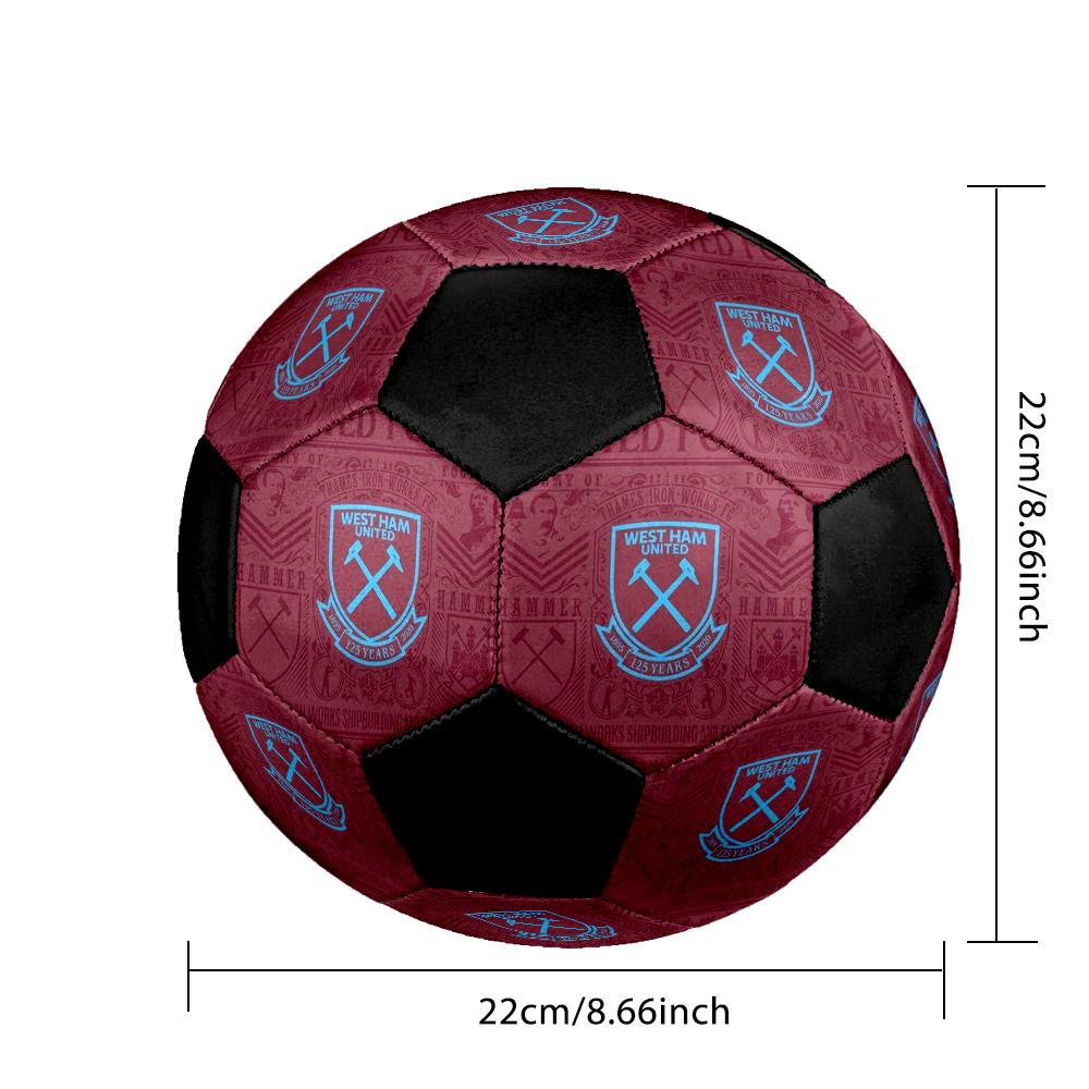 Футбольный мяч для мини-футбола West Ham United, разноцветный, машинная строчка, ПВХ, размер 5, готов к командным тренировкам и соревнованиям, прочный, с высоким отскоком, крутой спортивный подарок