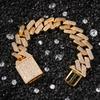 UWIN 3 Row CZ 18mm Iced Out Cuban Link Chain Bracelet CZ Mens Women Thick Chains Rapper Fashion Jewelry