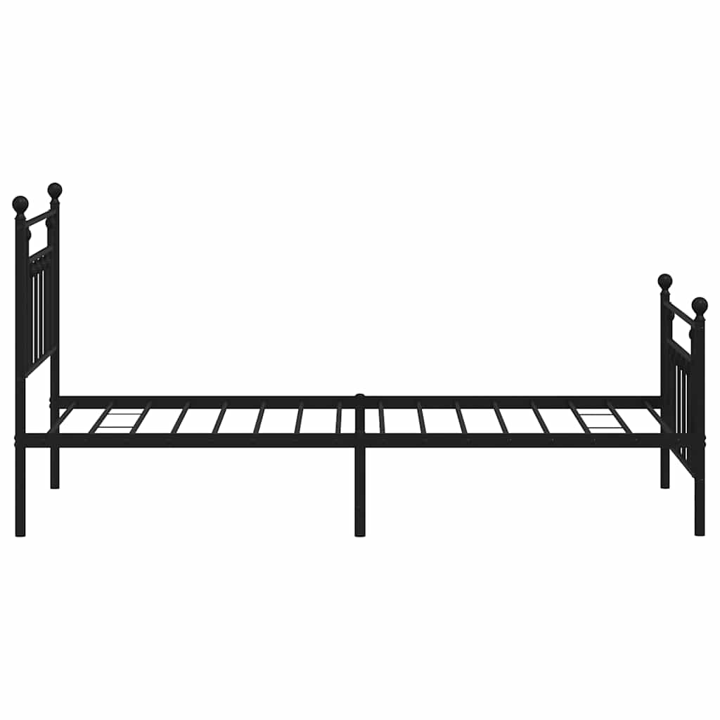 Metal Bed Frame with Headboard and Footboard Black 31.5 x78.7  (80x200 cm)