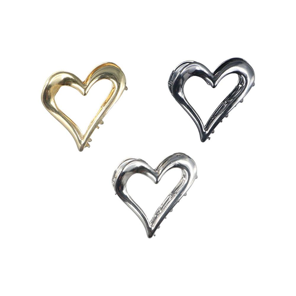 Hollow Ponytail Claw Clip Zinc Zinc Alloy Geometric Shark Clip Cute Love Heart Metal Hair Claw Ladies