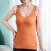 Women's Thermal Tank Top Lace Trim Sleeveless Camisole Shirts Fleece Lined V Neck Warm Base Layer Cami Underwear Tops with Built-in Bra