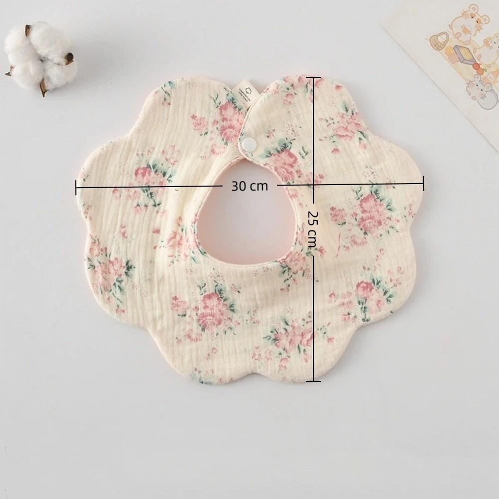 Pure Cotton Gauze Baby Feeding Bib Breathable Petal Bib Cute Drool Bib  For Kids