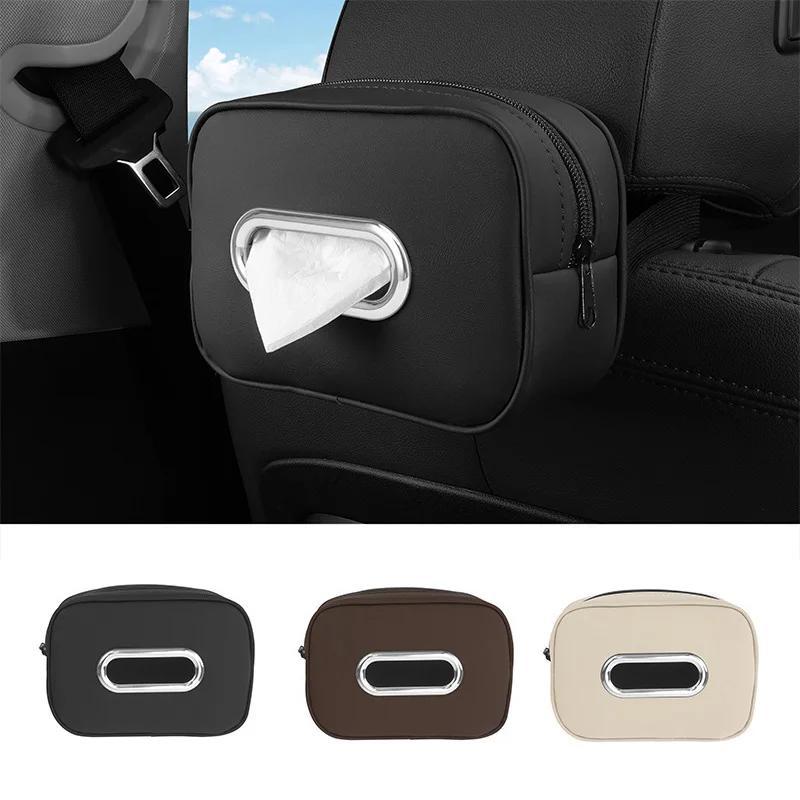 Держатель для салфеток в автомобиль, кожа наппа, органайзер для салфеток на подлокотник центральной консоли автомобиля, солнцезащитный козырек, заднее сиденье, чехол для салфеток с фиксирующим ремешком