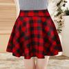 Женская мини-юбка с высокой талией и клетчатым принтом, юбка-трапеция, базовый стиль, повседневный стиль