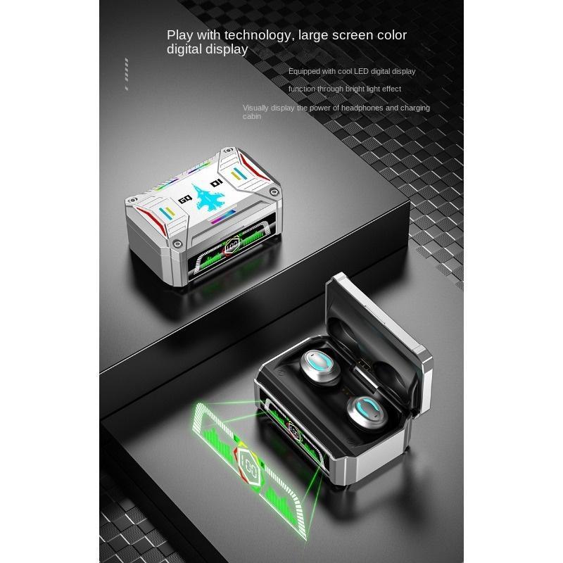 New Bluetooth Wireless Headset Tws Game Mecha Digital Display Headset CQ-01 Low Latency In-ear Headset