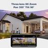 2025 12MP 6K WiFi IP камера наружная 8-кратный зум три объектива двойной экран домашняя камера безопасности автоматическое отслеживание мини CCTV WiFi наблюдение
