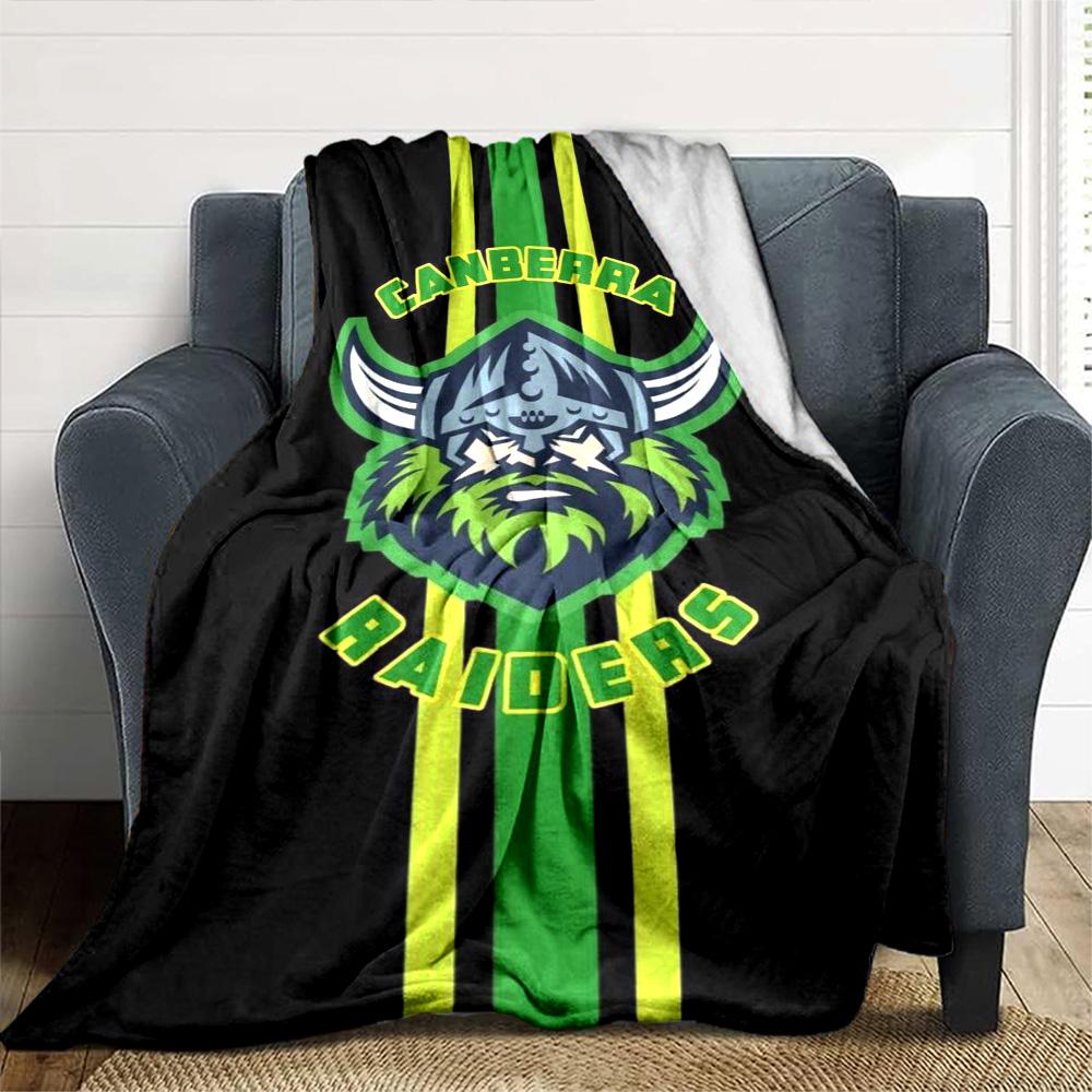 Canberra Raiders Logo Print Flannel Blanket High Quality Warm Comfortable Cover for All Seasons Perfect for Gifts Home Decor