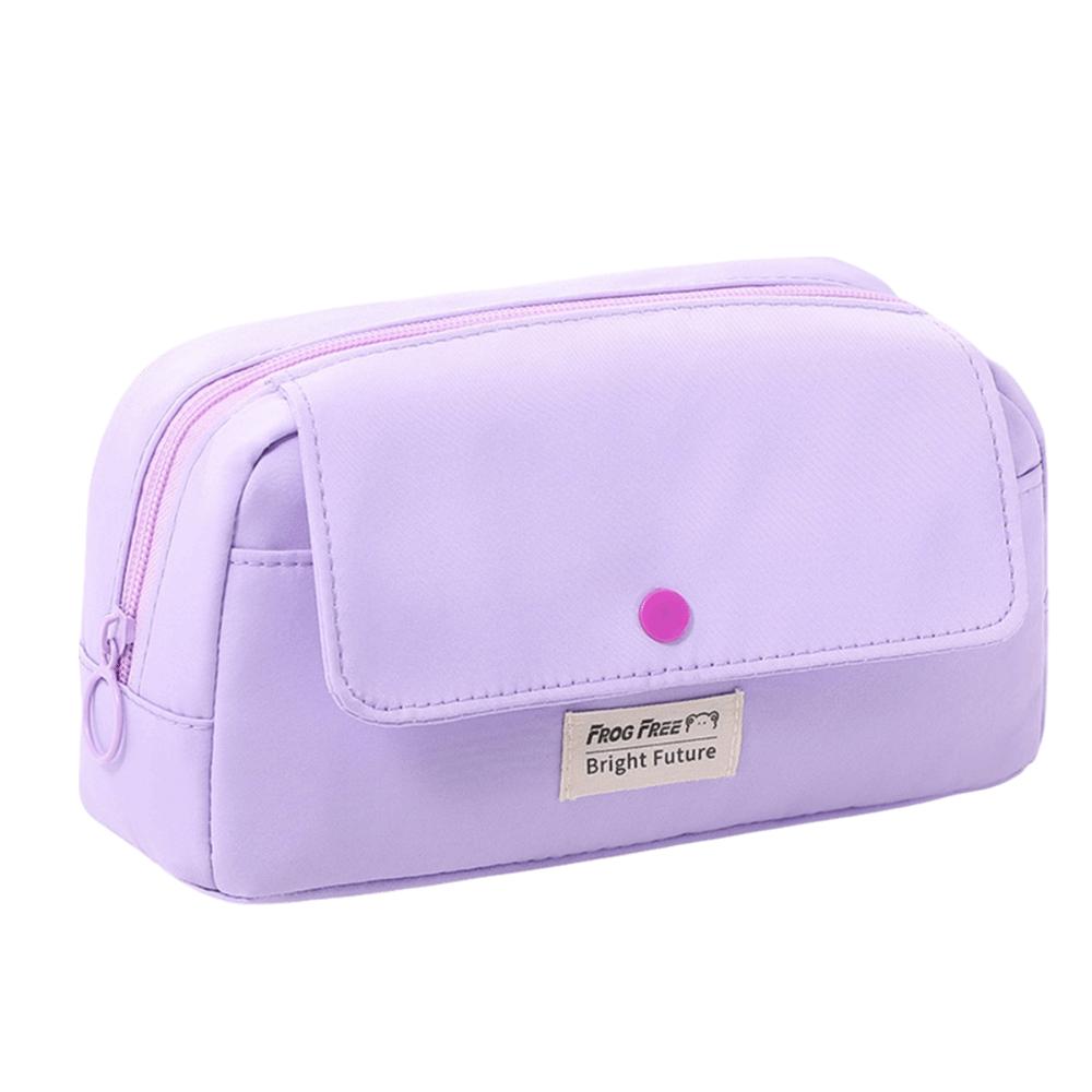 Large Capacity Stationery Bag Solid Color Storage Bag Pencil Case  Stationery Storage