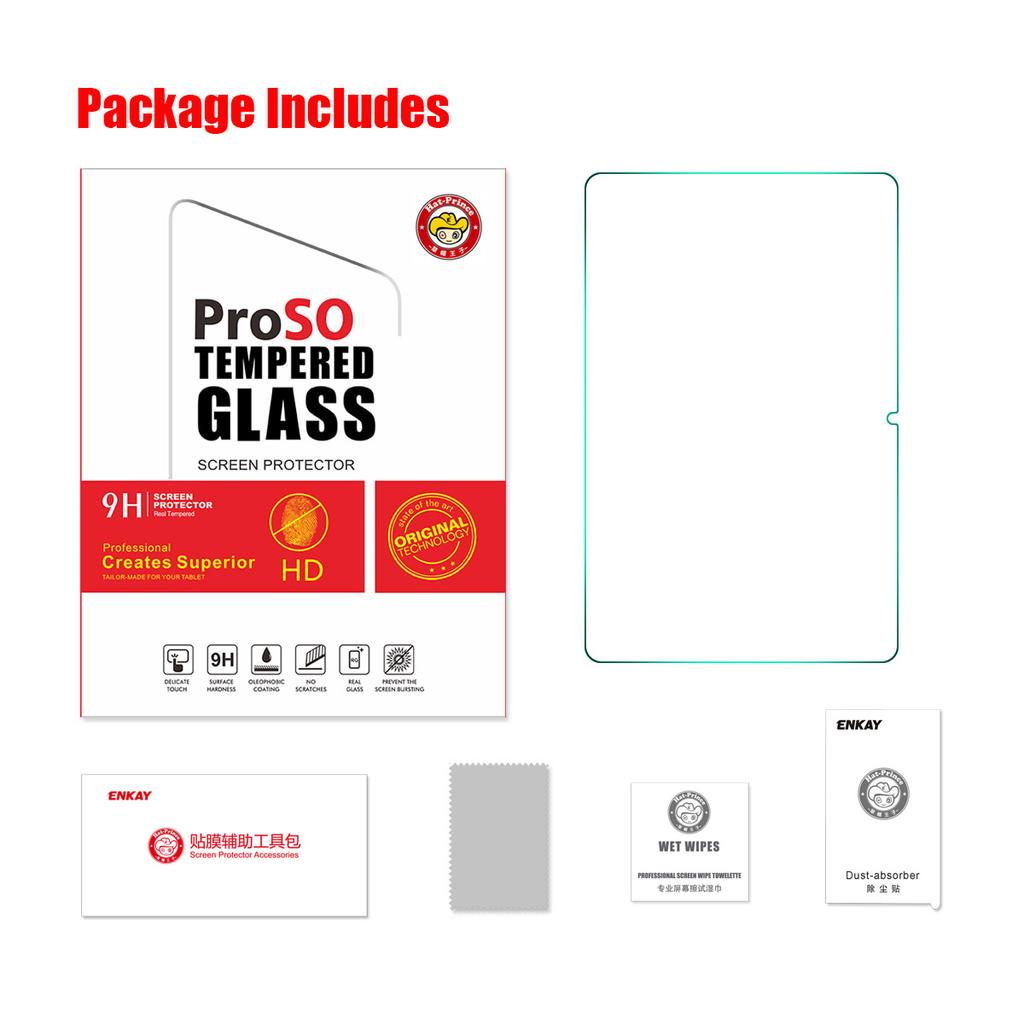 For Xiaomi Pad 7 ENKAY HAT PRINCE Tablet Screen Protector 9H 2.5D 0.33mm High Aluminium-silicon Glass Film