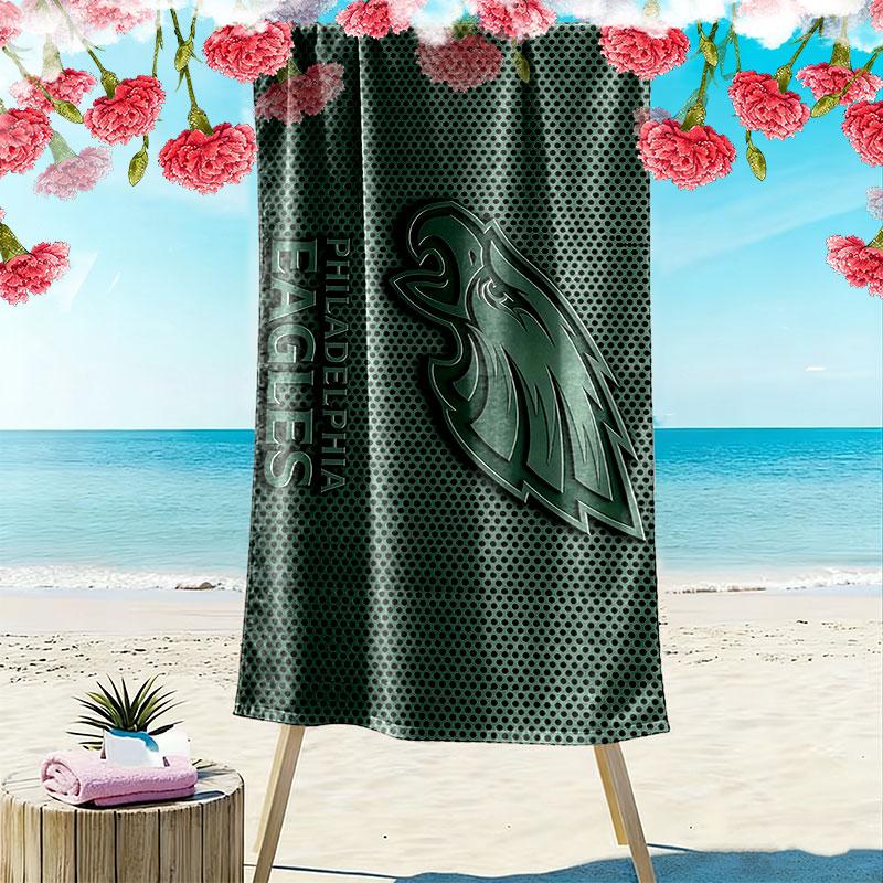 Philadelphia Eagles Print Beach Towel, Large Soft Quick Dry Towel for Beach Camping Swimming