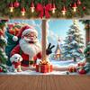 Holiday Banner Festive Theme Winter Banner Xmas Banner Santa Pattern For Photo Backdrop Xmas Event Christmas Party