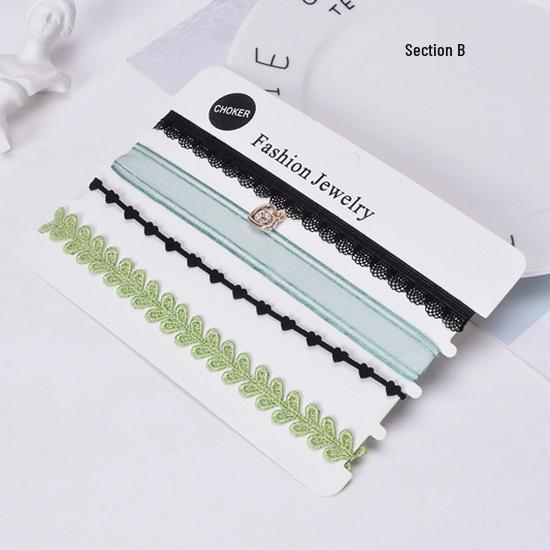 Европейский и американский стиль Сексуальный кружевной чокер и набор ожерелий-цепочек для ключиц (4 шт)