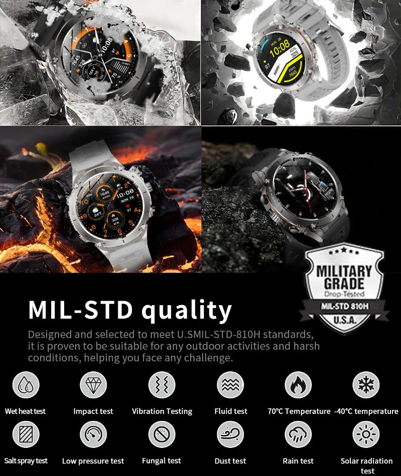 Новые уличные GPS смарт-часы 2025 1,43" AMOLED 10ATM Водонепроницаемый Браслет Компас Спортивный Трекер BT Звонок Смарт-часы Мужские Для Xiaomi IOS