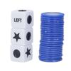 Left Right Dice Game Clear Signs Sturdy Acrylic 3 Dices 24 Chips Set for Friends Party