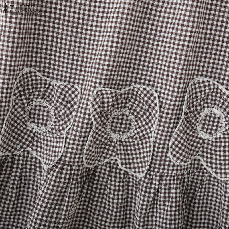 ZANZEA Женское повседневное летнее платье без рукавов с круглым вырезом и принтом в клетку