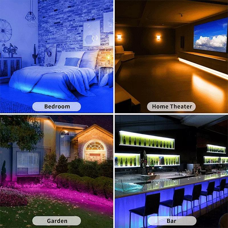 RGB Светодиодная лента с изменением цвета, Комплект, Водонепроницаемые гибкие световые ленты с пультом дистанционного управления для декора помещений