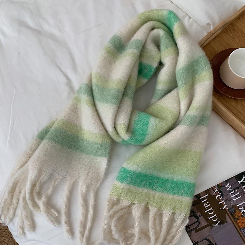 Maillard atmosphere scarf women's winter new Korean imitation cashmere warm scarf extended shawl dual-purpose