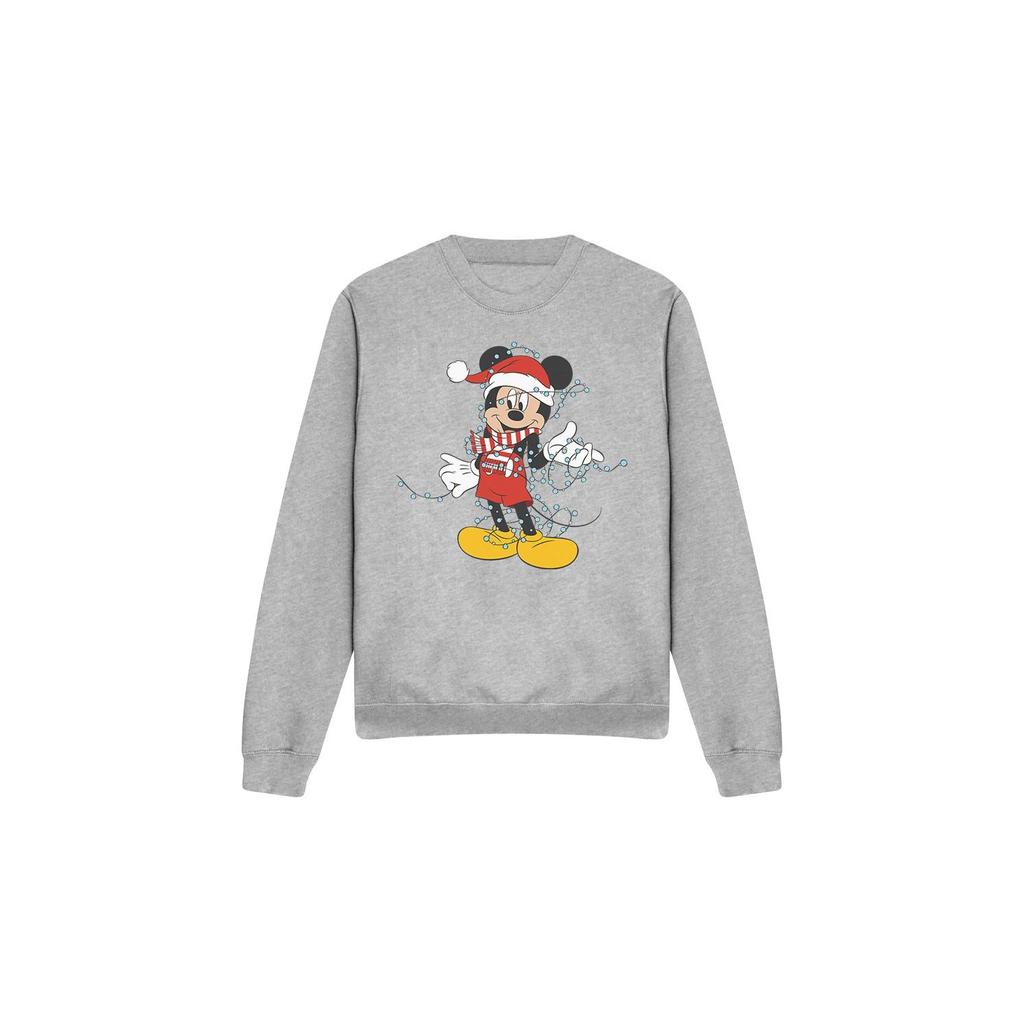 Disney Unisex Adult Mickey Mouse Christmas Lights Sweatshirt