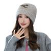 Корейская сладкая шапка-бини с жаккардовым узором и бантом Осень/Зима Универсальная вязаная шерстяная шапка Теплая шапка для улицы Совершенно новая