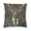 Stag In A Suit Pillowcase Polyester Linen Velvet Pattern Zip Decor Car Cushion Cover