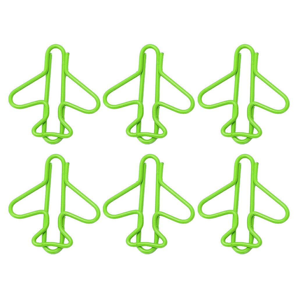 100Pcs Cute Paper Clips Plane Shape Design Covered Wire Bright Color Paperclips for Scrapbook Card Papercraft